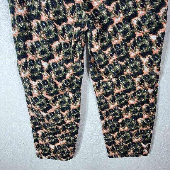 Rachel Comey Olive Crayon Leopard Print Ankle Pants Size 14 100% Cotton - Picture 4 of 11